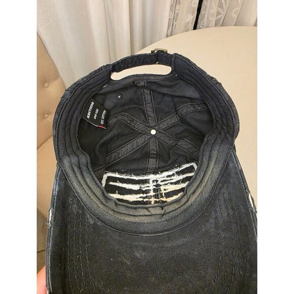 Distressed American Flag Black Hat With Thin Red Line - KBETHOS One Size 100% Co - Picture 4 of 11